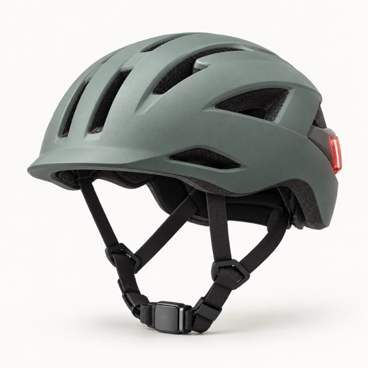 Generated picture of a matte sage commuter helmet.